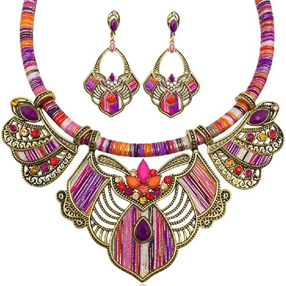 Bohemian Necklace and Earrings Set! - Picture 1 of 2